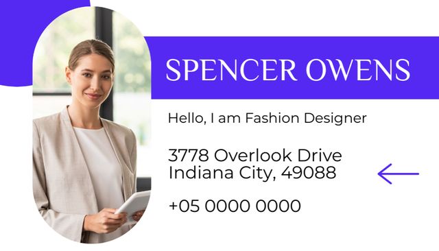 Plantilla de diseño de Fashion Designer Services Offer Business Card US 