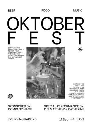 Oktoberfest Celebration Announcement A4 Modelo de Design