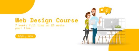 Platilla de diseño Web Design Course Full Part Time Facebook cover