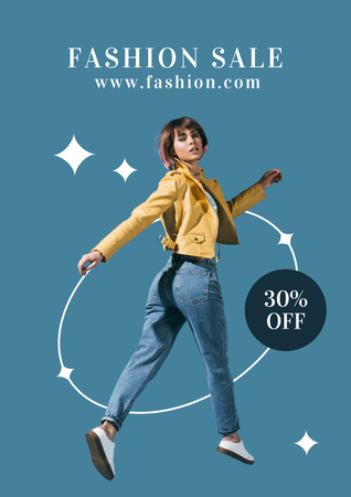 Female Fashion Сlothes Sale Poster Design Template