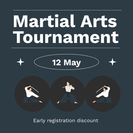 Martial Arts Tournament Ad Animated Post Design Template