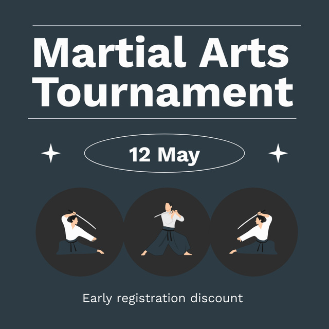 Martial Arts Tournament Ad Animated Postデザインテンプレート
