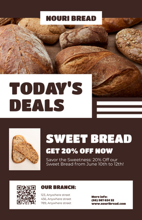 Today's Deals of Bakery on Brown Recipe Card Design Template