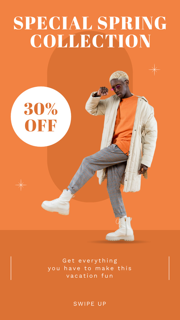 Szablon projektu Sale Special Spring Collection with Stylish African American Instagram Story