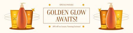 Modèle de visuel Vente de cosmétiques bronzants pour Golden Glow - Twitter