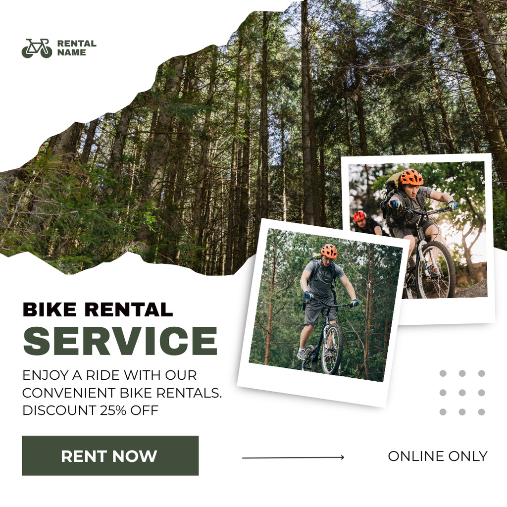 Ontwerpsjabloon van Instagram van Rental Bikes for Travel and Tourism