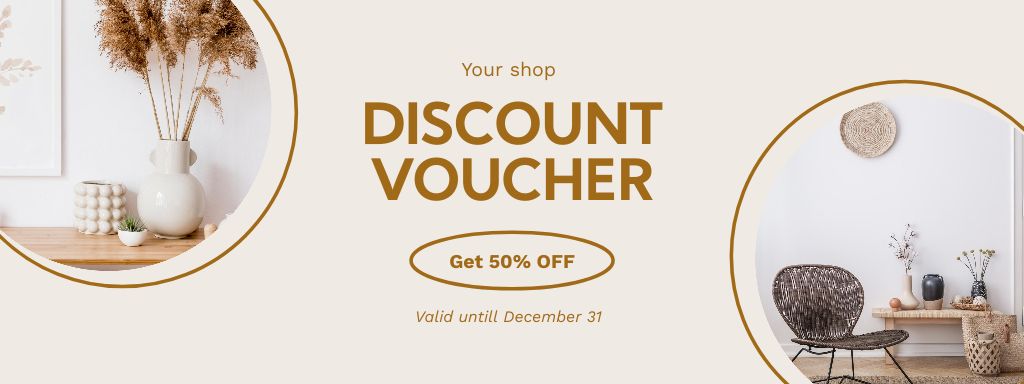 Household Goods and Decor Discount Voucher Coupon Πρότυπο σχεδίασης
