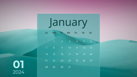 Ontwerpsjabloon van Calendar van illustratie van het abstracte berglandschap