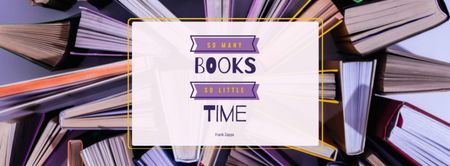 Book Store Promotion Books in Purple Facebook Video cover Design Template