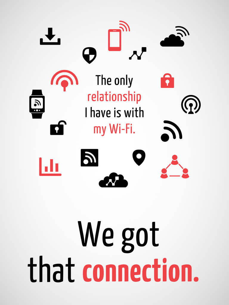 Wi-Fi Sign and Icons with Phrase Poster 36x48in Modelo de Design