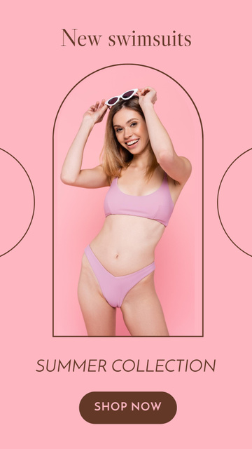 New Arrival Swimwear Announcement for Women Instagram Storyデザインテンプレート