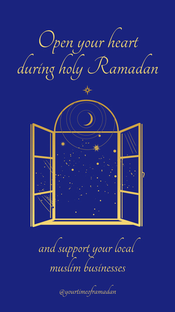 Designvorlage Ramadan Greeting with Night Sky  für Instagram Story