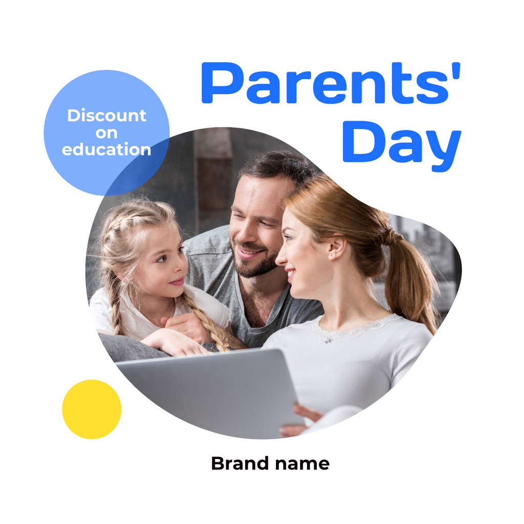 Plantilla de diseño de Parents' Day Discount on Education Instagram 