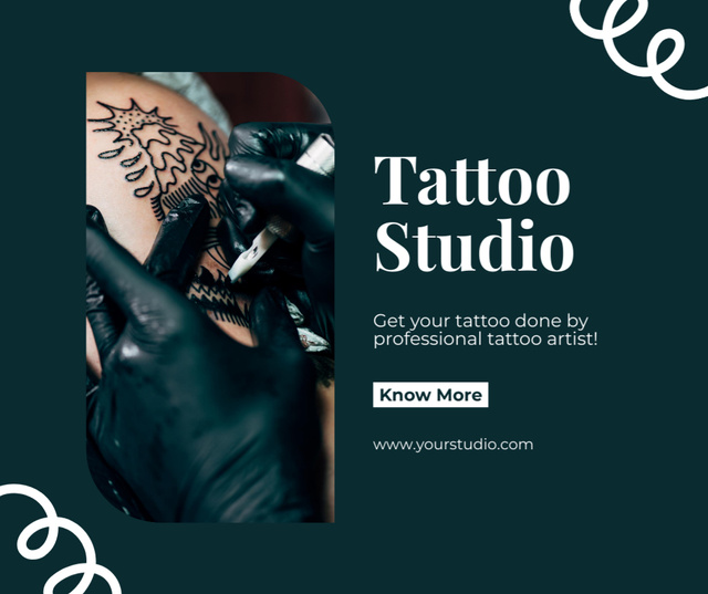Designvorlage Artistic Tattoos In Studio From Professional Artist für Facebook