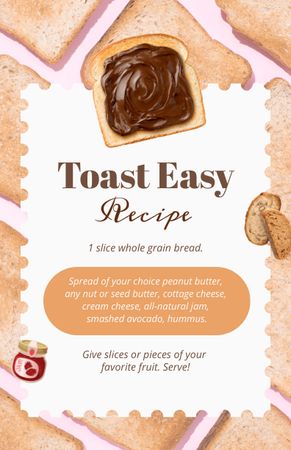 Shasa - Toast Easy Recipe Recipe Card Modelo de Design