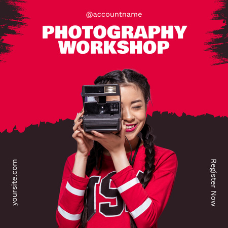 Fényképészeti műhely közleménye a vörösről Instagram tervezősablon