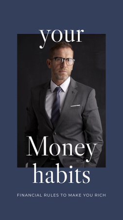 Confident Businessman for Money Habits Instagram Story Design Template