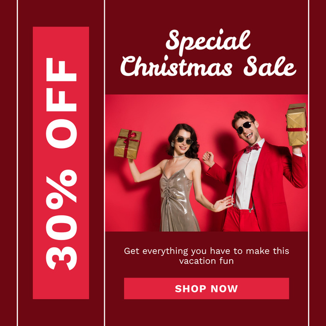Szablon projektu Christmas Sale for Holiday Party Red Instagram AD