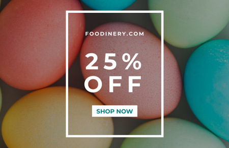 Szablon projektu Wielkanocna oferta rabatowa z kolorowymi jajkami Flyer 5.5x8.5in Horizontal
