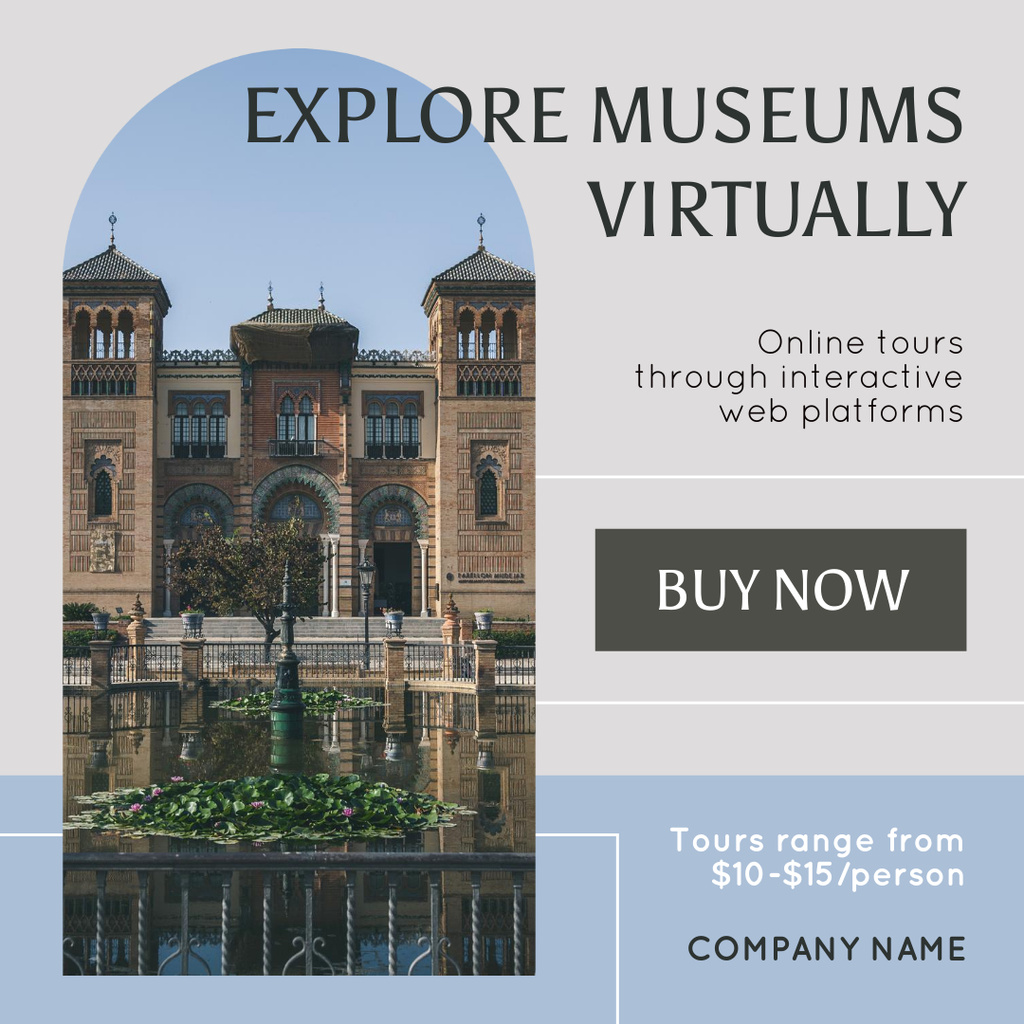 Museum Virtual Tour Instagram Šablona návrhu