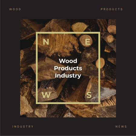 Pile of wooden logs Instagram Design Template