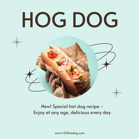 Delicious Hot Dogs Advertising Instagram Design Template