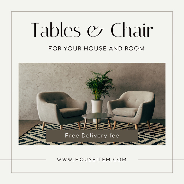 Ontwerpsjabloon van Instagram van Furniture Store Promotion