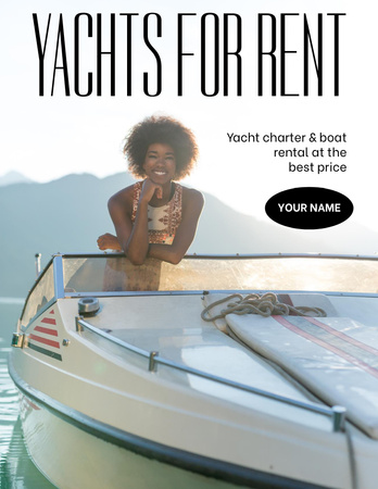 Yacht Rent Offer Flyer 8.5x11in Design Template