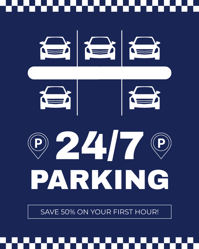 Designvorlage Discount on 24-hour Car Parking für Instagram Post Vertical