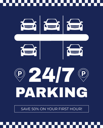 Discount on 24-hour Car Parking Instagram Post Vertical Design Template