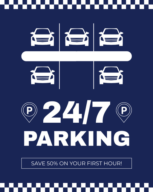 Discount on 24-hour Car Parking Instagram Post Vertical Šablona návrhu