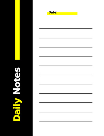 Black And Yellow Daily Schedule Notepad 107x139mm Design Template