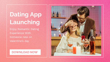 Ontwerpsjabloon van FB event cover van Dating App-aanbieding voor datingparen
