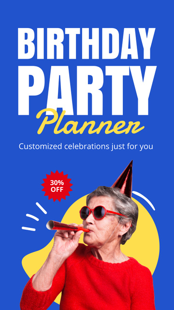 Template di design Cool Old Woman at Birthday Party Instagram Story