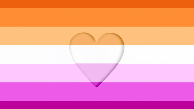 Lesbian Visibility Week Announcement with Heart Zoom Backgroundデザインテンプレート