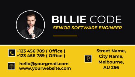 Services of Senior Software Engineer Business Card US Design Template