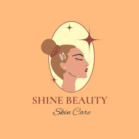Reklama na kosmetický salon s ženskou tváří Logo Šablona návrhu