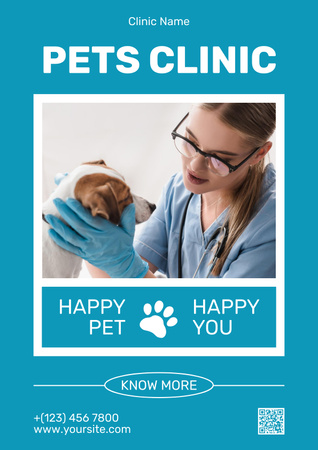 Pet's Clinic Sağlık Hizmetleri Poster Tasarım Şablonu