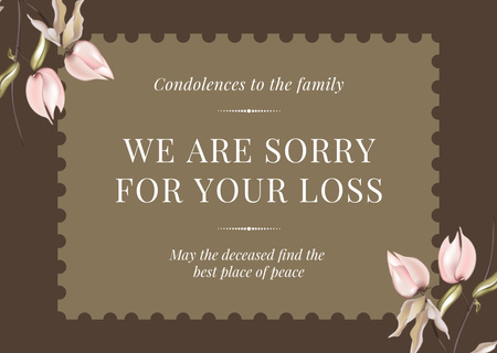 Card - Condolences to the family Card Design Template