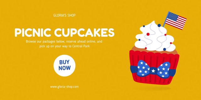USA Independence Day Desserts Offer Twitter Design Template