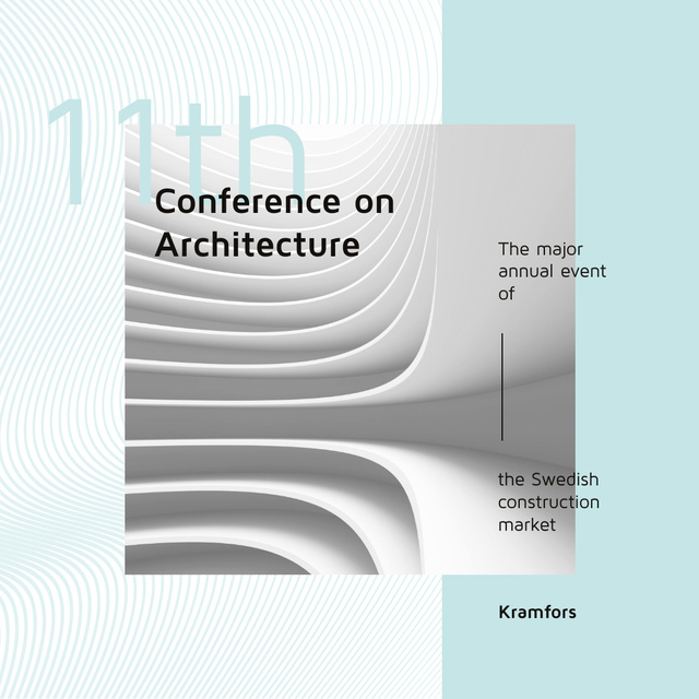 Designvorlage Conference Announcement Futuristic Concrete Structure Walls für Instagram AD
