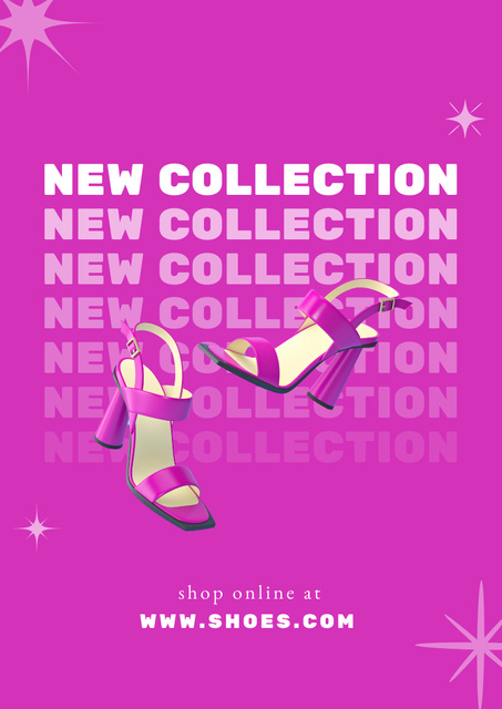 Fashion Ad with Luxurious High Heeled Shoes Poster A3デザインテンプレート