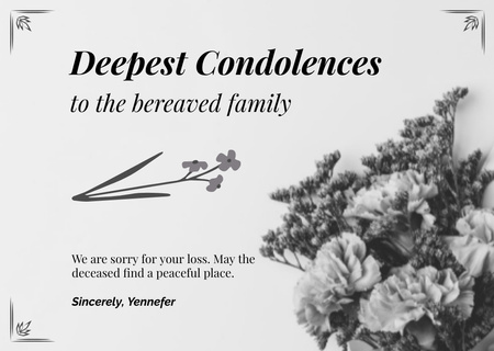 Card - Deepest Condolences Card Design Template