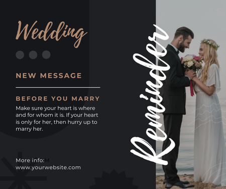 Young Newlyweds on Beach Facebook Design Template