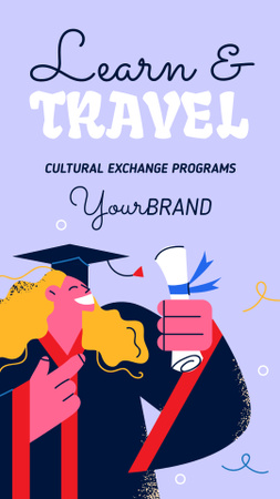 Ontwerpsjabloon van Instagram Video Story van Educational Travel Tours Ad