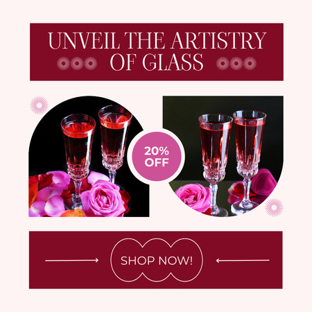 Artistic Glass Drinkware At Lowered Costs Instagram Design Template