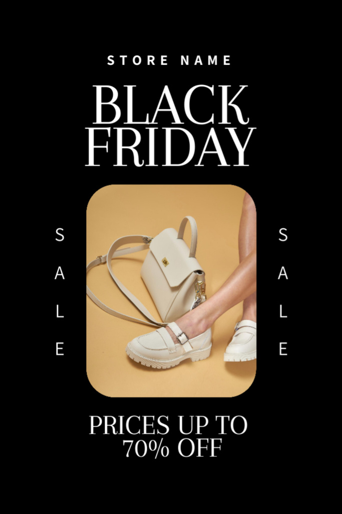 Platilla de diseño Fashion Shoes and Accessories Discount Offer on Black Friday Flyer 4x6in