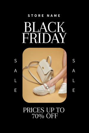 Female Shoes Sale on Black Friday Flyer 4x6in Design Template