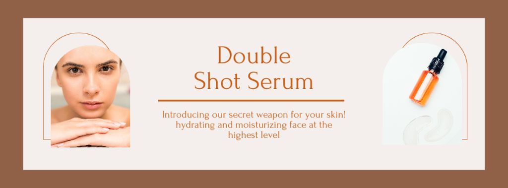Modèle de visuel Double Shot Hydrating Serum  - Facebook cover