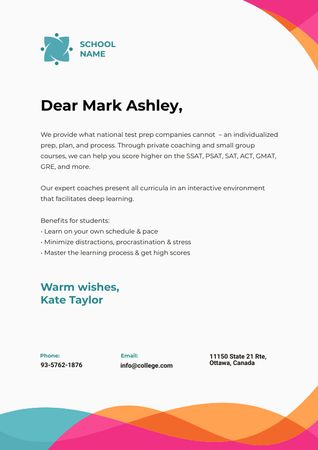Letter to School Letterhead Design Template